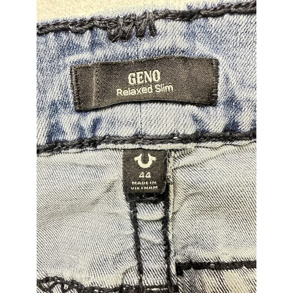 True Religion Jeans Mens Geno Slim Fit Light Wash Size 44x30